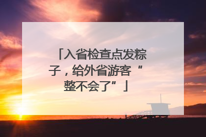 入省检查点发粽子，给外省游客“整不会了”