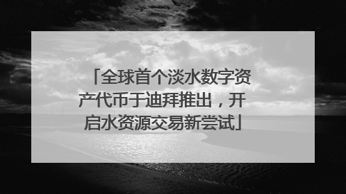 全球首个淡水数字资产代币于迪拜推出，开启水资源交易新尝试