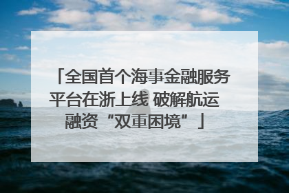 全国首个海事金融服务平台在浙上线 破解航运融资“双重困境”