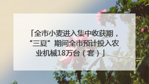 全市小麦进入集中收获期，“三夏”期间全市预计投入农业机械18万台（套）