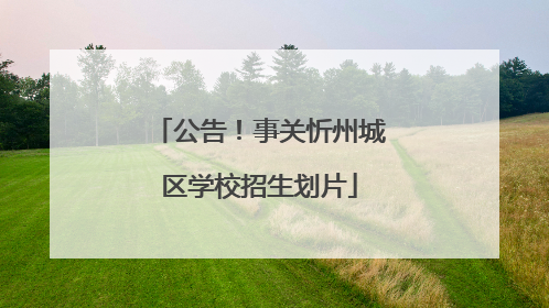 公告！事关忻州城区学校招生划片