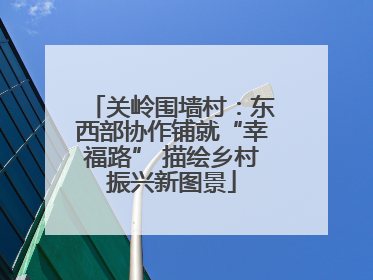 关岭围墙村：东西部协作铺就“幸福路” 描绘乡村振兴新图景