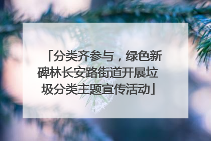 分类齐参与，绿色新碑林长安路街道开展垃圾分类主题宣传活动
