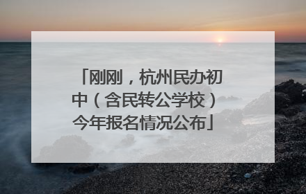 刚刚，杭州民办初中（含民转公学校）今年报名情况公布