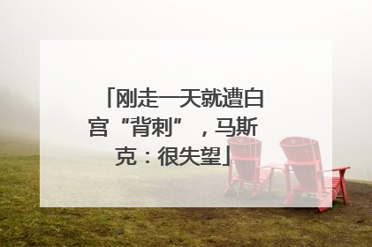 刚走一天就遭白宫“背刺”，马斯克：很失望