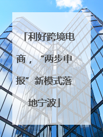 利好跨境电商，“两步申报”新模式落地宁波
