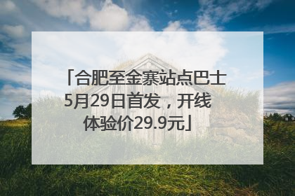 合肥至金寨站点巴士5月29日首发，开线体验价29.9元