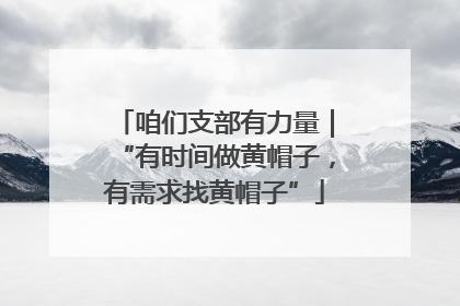咱们支部有力量｜“有时间做黄帽子，有需求找黄帽子”