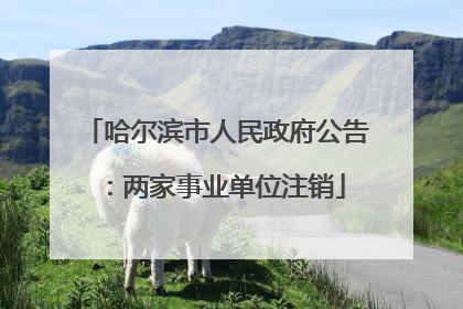 哈尔滨市人民政府公告：两家事业单位注销