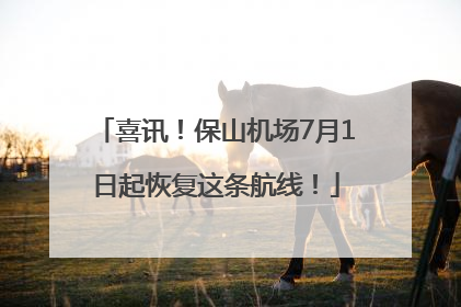 喜讯！保山机场7月1日起恢复这条航线！
