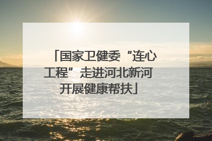 国家卫健委“连心工程”走进河北新河开展健康帮扶