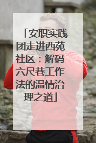 安职实践团走进西苑社区：解码六尺巷工作法的温情治理之道