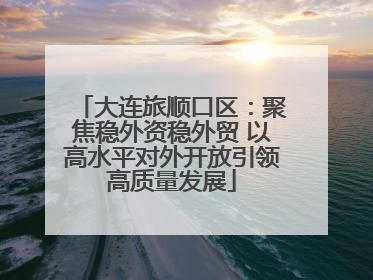 大连旅顺口区：聚焦稳外资稳外贸 以高水平对外开放引领高质量发展