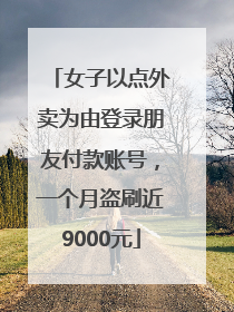 女子以点外卖为由登录朋友付款账号，一个月盗刷近9000元