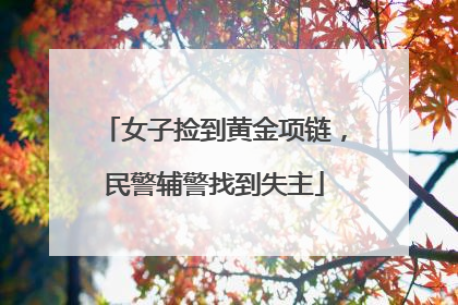 女子捡到黄金项链，民警辅警找到失主