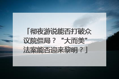 彻夜游说能否打破众议院僵局？“大而美”法案能否迎来黎明？