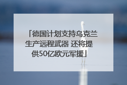 德国计划支持乌克兰生产远程武器 还将提供50亿欧元军援