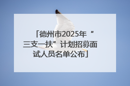 德州市2025年“三支一扶”计划招募面试人员名单公布