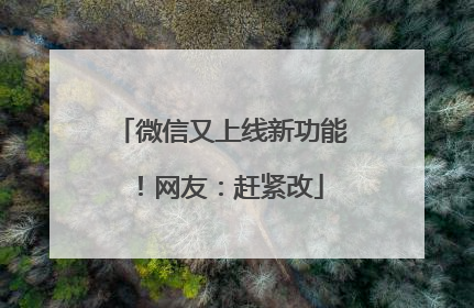 微信又上线新功能！网友：赶紧改