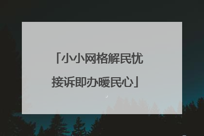 小小网格解民忧 接诉即办暖民心
