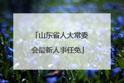 山东省人大常委会最新人事任免