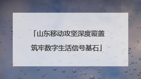 山东移动攻坚深度覆盖 筑牢数字生活信号基石
