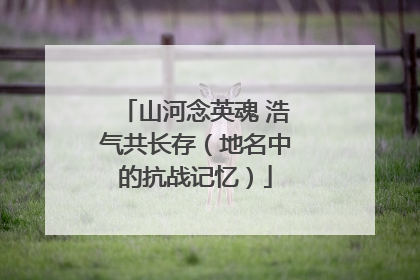 山河念英魂 浩气共长存（地名中的抗战记忆）