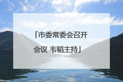 市委常委会召开会议 韦韬主持
