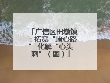 广信区田墩镇：拓宽“堵心路” 化解“心头刺”（图）