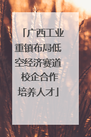 广西工业重镇布局低空经济赛道 校企合作培养人才