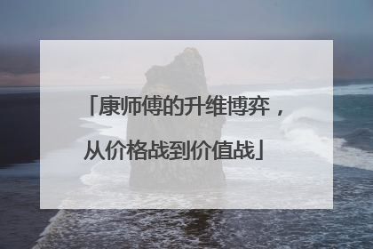 康师傅的升维博弈，从价格战到价值战