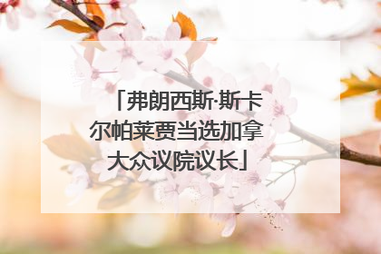 弗朗西斯·斯卡尔帕莱贾当选加拿大众议院议长