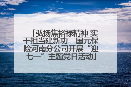 弘扬焦裕禄精神 实干担当建新功—国元保险河南分公司开展“迎七一”主题党日活动