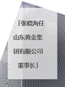 张晓海任山东黄金集团有限公司董事长
