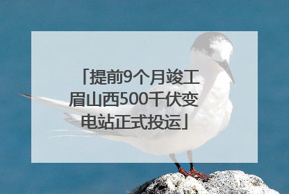 提前9个月竣工 眉山西500千伏变电站正式投运