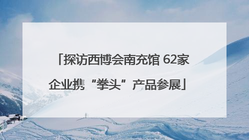 探访西博会南充馆 62家企业携“拳头”产品参展