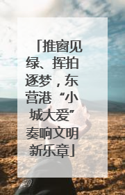 推窗见绿、挥拍逐梦，东营港“小城大爱”奏响文明新乐章