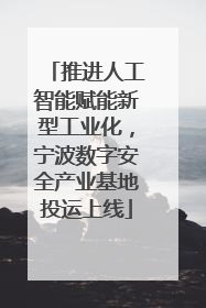 推进人工智能赋能新型工业化，宁波数字安全产业基地投运上线