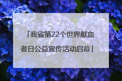 我省第22个世界献血者日公益宣传活动启幕