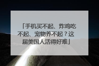 手机买不起、炸鸡吃不起、宠物养不起？这届美国人活得好难