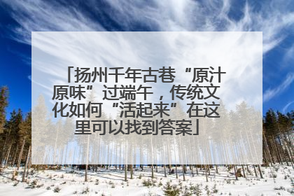 扬州千年古巷“原汁原味”过端午，传统文化如何“活起来”在这里可以找到答案