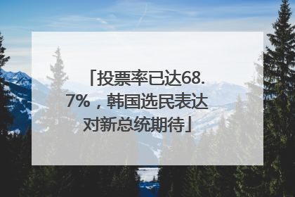 投票率已达68.7%，韩国选民表达对新总统期待
