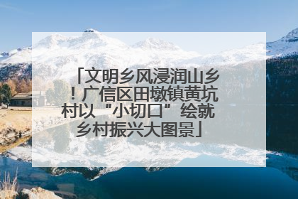 文明乡风浸润山乡！广信区田墩镇黄坑村以“小切口”绘就乡村振兴大图景