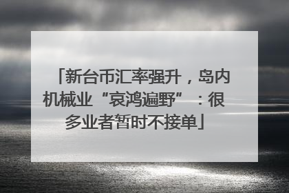 新台币汇率强升，岛内机械业“哀鸿遍野”：很多业者暂时不接单