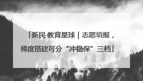 新民·教育星球｜志愿填报，梯度搭建可分“冲稳保”三档