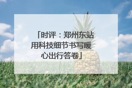 时评：郑州东站用科技细节书写暖心出行答卷
