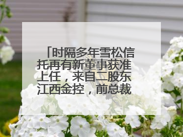 时隔多年雪松信托再有新董事获准上任，来自二股东江西金控，前总裁上月刚被罚