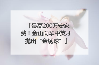 最高200万安家费！金山向华中英才抛出“金绣球”