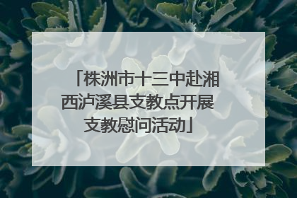 株洲市十三中赴湘西泸溪县支教点开展支教慰问活动
