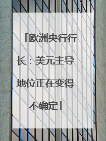 欧洲央行行长：美元主导地位正在变得不确定